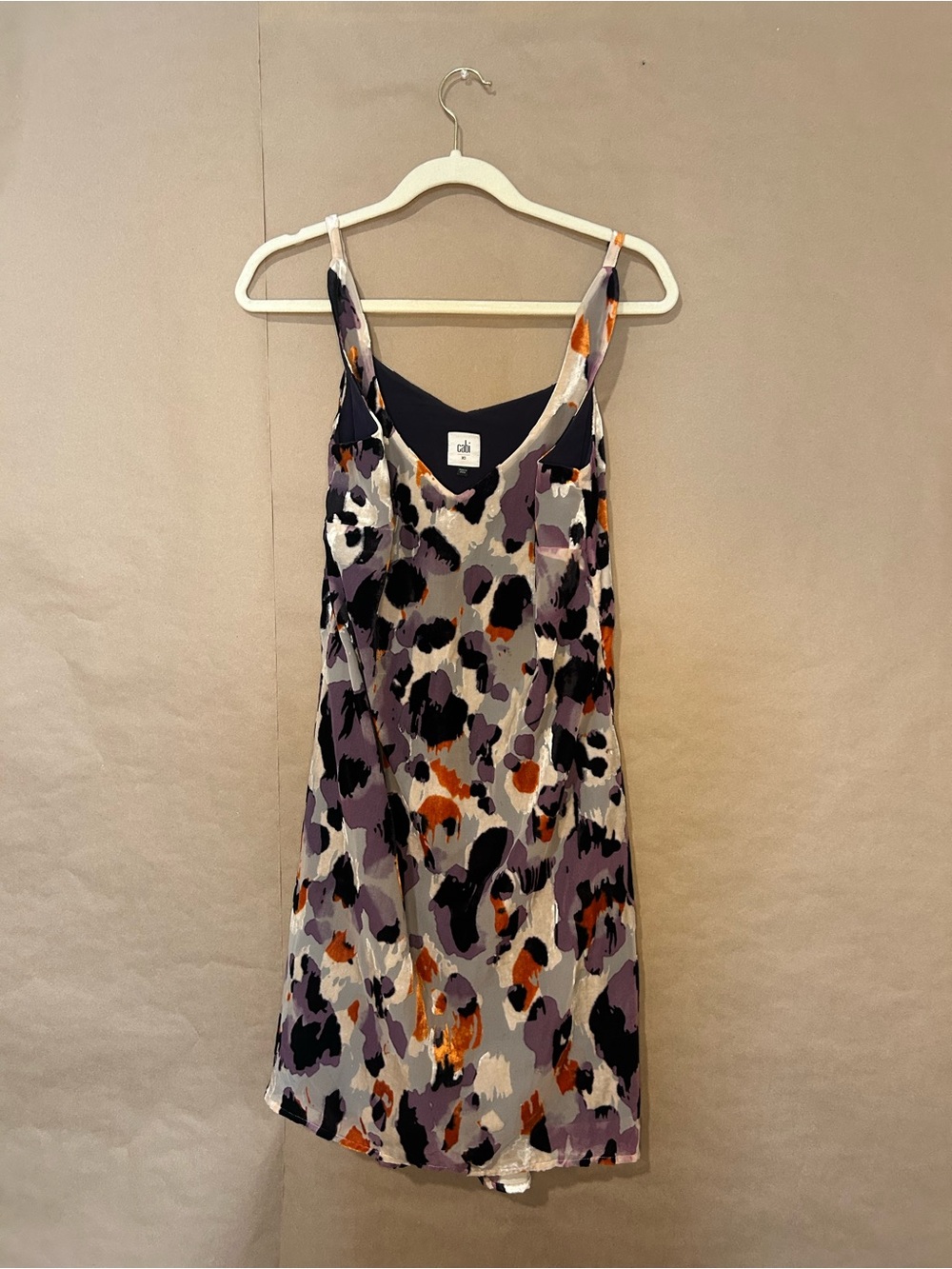CAbi Radiant Velvet Burnout Slip Dress #3514 XS Purple Orange